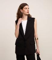 Colete Ponto Roma Fechamento em Botões e Bolsos Frontais - 2