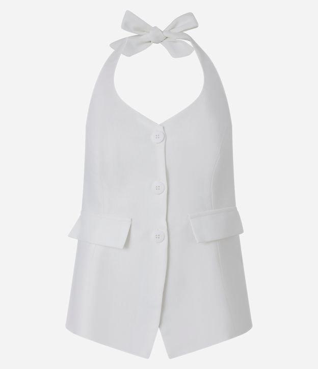 Blusa Colete em Viscolinho Frente Única com Botões - 1