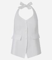 Blusa Colete em Viscolinho Frente Única com Botões - 1