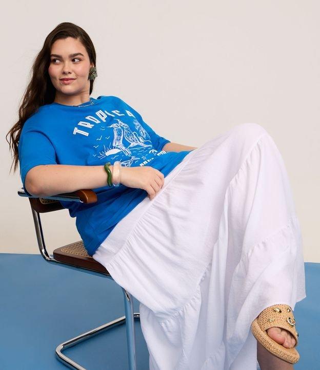 Saia Longa em Chalis com Cós Elástico Curve & Plus Size - 3