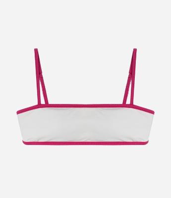 Biquini Top Bandeau em Microfibra com Viés Contrastante