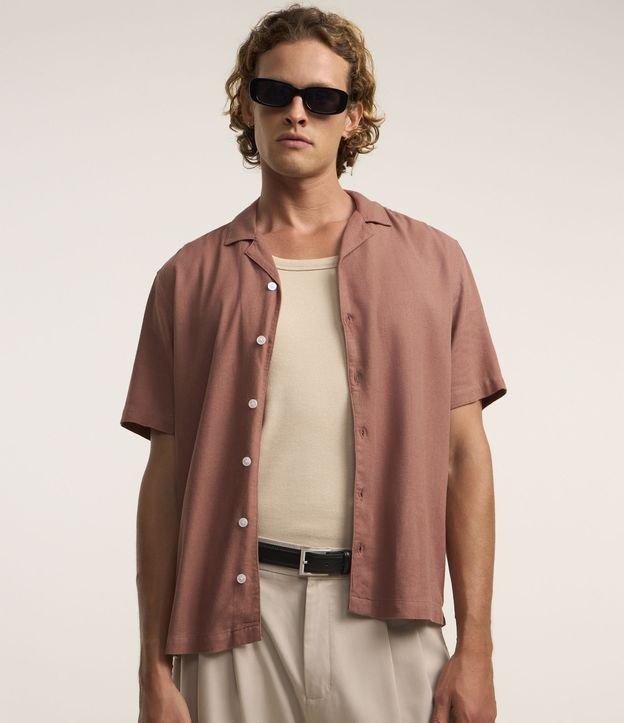 Camisa Boxy em Linho com Gola Bowling - 3