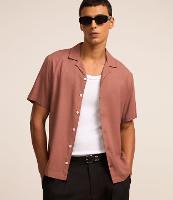 Camisa Boxy em Linho com Gola Bowling - 1