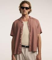 Camisa Boxy em Linho com Gola Bowling - 3