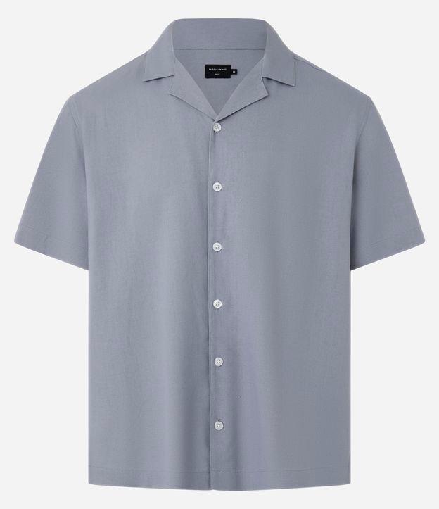 Camisa Boxy em Linho com Gola Bowling - 1