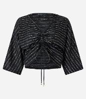 Blusa Curta Texturizada com Franzido e Amarração - 2