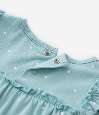 Vestido Body Infantil com Bordado Ursinho - Tam 0 a 18 meses