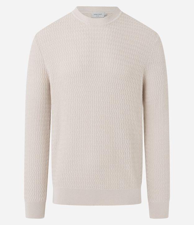 Suéter Slim em Algodão com Textura Ondulada - 1