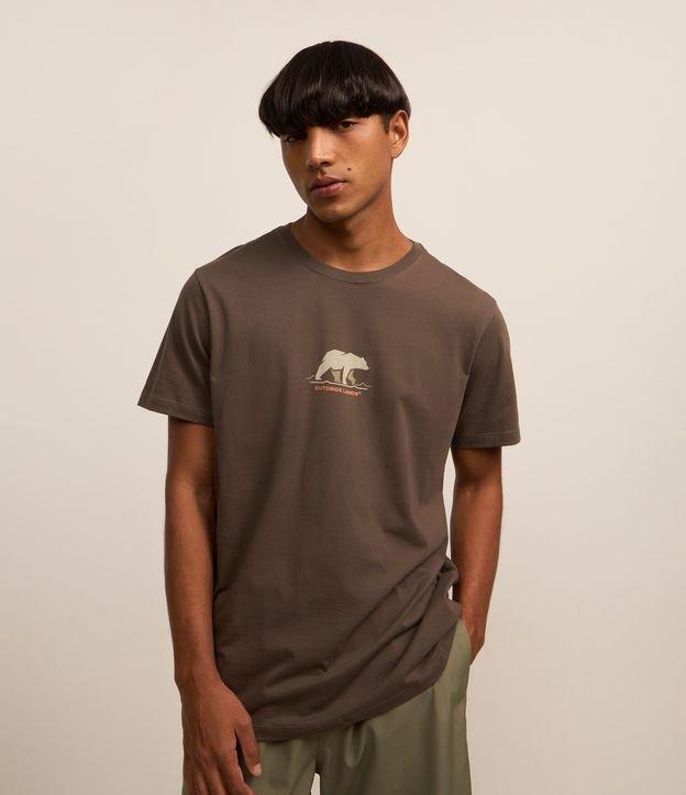 Camiseta Comfort em Algodão com Estampa de Urso - 1