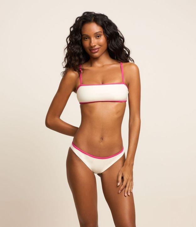 Biquíni Calcinha Básica em Microfibra com Viés Contrastante - 2