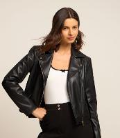 Jaqueta Biker em PU com Ponto Roma na Manga - 1