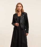 Jaqueta Biker em PU com Ponto Roma na Manga - 4