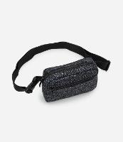 Pochete Pequena com Glitter Bolso Frontal e Alça com Gorgorão - 1