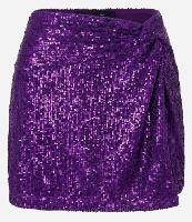 Saia Curta em Paetê Metalizado com Detalhe Torcido e Fenda - 1