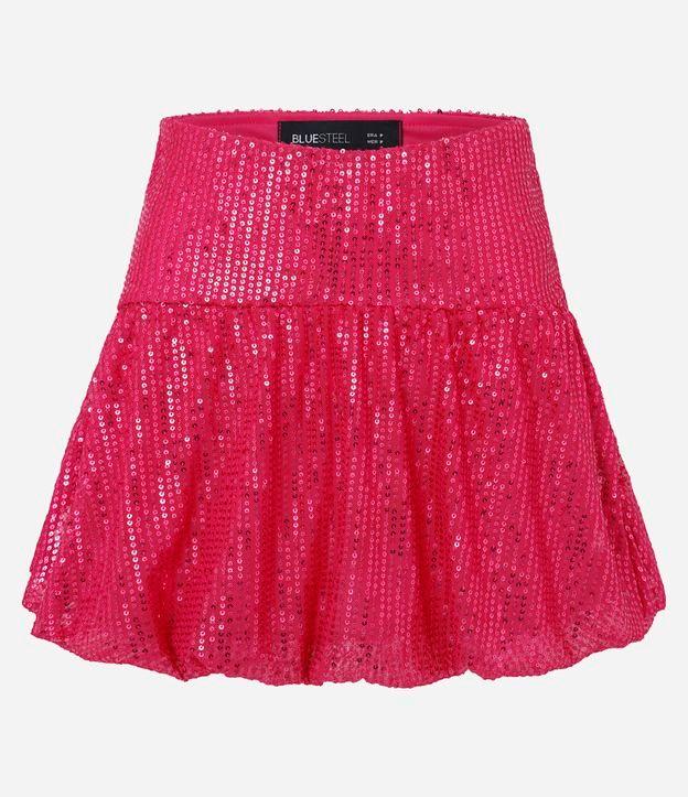 Saia Balonê Curta em Paetê Metalizado - 1