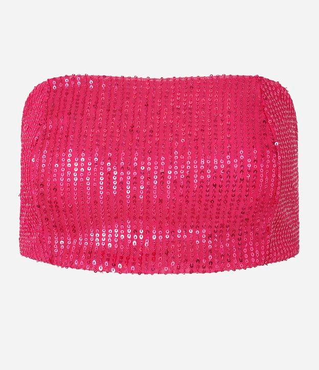 Blusa Cropped em Paetê Metalizado - 1