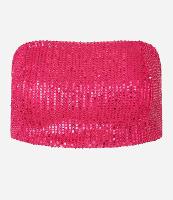 Blusa Cropped em Paetê Metalizado - 1