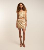 Saia Curta em Paetê Metalizado com Franjas - 2