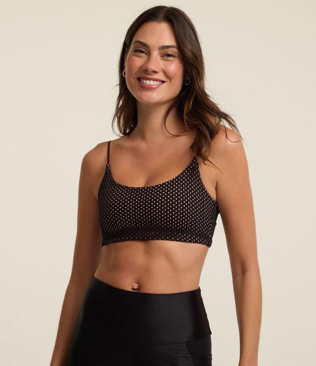 Top Esportivo Sem Bojo em Microfibra com Detalhe de Tela - 2