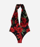 Maio em Microfibra com Decote Profundo e Estampa Floral - 1