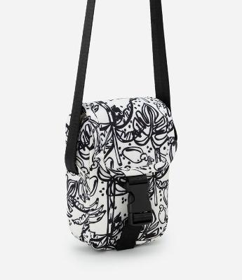 Bolsa Transversal Porta Celular com Estampa de Frutas e Flores