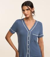 Pijama Short Doll Americano com Detalhes Contrastante e Mangas Curtas - 2