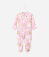 Macacão Infantil em Plush com Estampa de Ursinha - Tam RN a 18 meses - 1