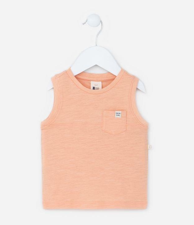 Regata Infantil em Algodão com Bolsinho - Tam 0 a 18 meses - 1