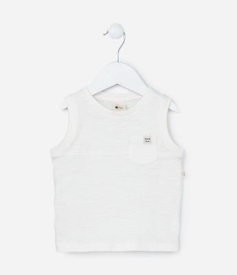 Regata Infantil em Algodão com Bolsinho - Tam 0 a 18 meses