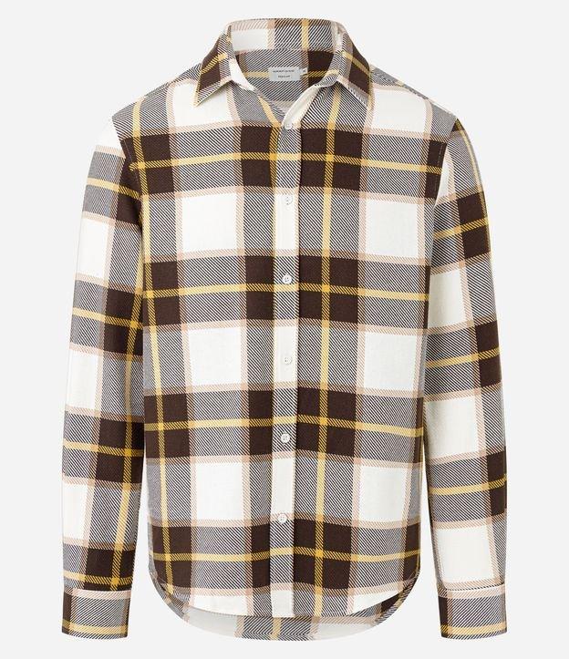 Camisa Regular em Flanela com Estampa Xadrez - 1