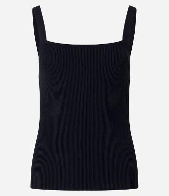 Blusa de Alça em Tricô com Decote Quadrado