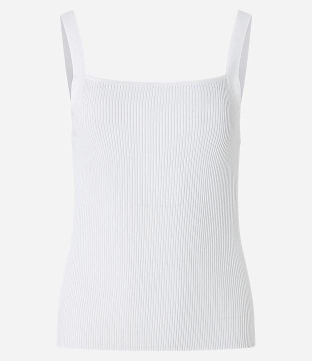 Blusa de Alça em Tricô com Decote Quadrado - 1