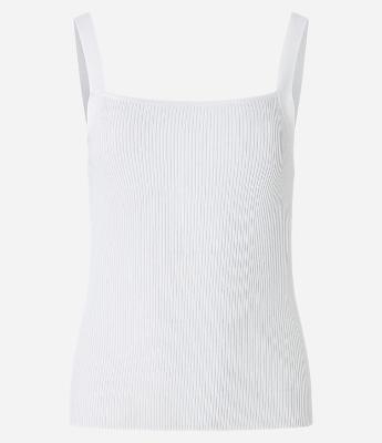 Blusa de Alça em Tricô com Decote Quadrado