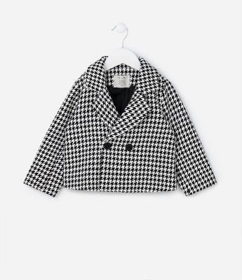 Jaqueta Infantil com Estampa Xadrez Pied Poule - Tam 1 a 5 Anos