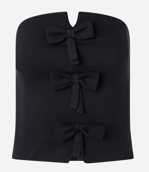 Blusa em Bengaline Tomara que Caia com Laços Frontais - 1