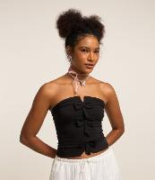 Blusa em Bengaline Tomara que Caia com Laços Frontais - 2