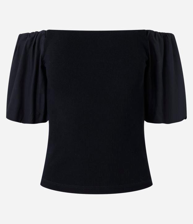 Blusa em Ribana com Decote Ombro a Ombro - 1