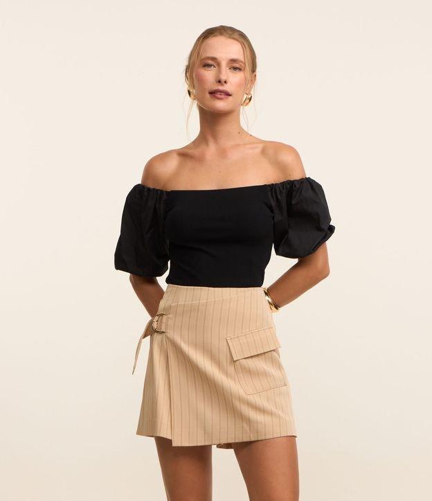 Blusa em Ribana com Decote Ombro a Ombro - 2