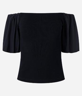 Blusa em Ribana com Decote Ombro a Ombro