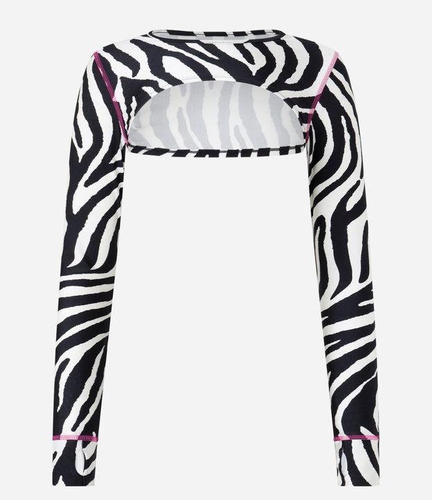 Blusa Cropepd em Microfibra Estampa Zebra - 1