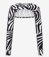 Blusa Cropepd em Microfibra Estampa Zebra - 1