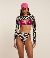 Blusa Cropepd em Microfibra Estampa Zebra - 2