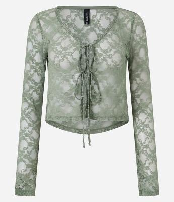 Blusa em Renda com Lacinhos Frontais