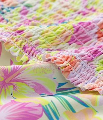 Maiô Infantil com Proteção UV e Estampa Floral - Tam 5 a 14 Anos
