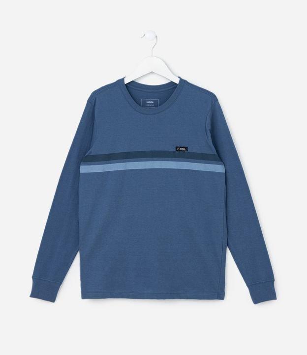 Camiseta Infantil com Estampa de Listras - Tam 5 a 14 Anos - 1