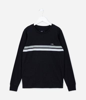 Camiseta Infantil com Estampa de Listras - Tam 5 a 14 Anos