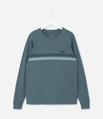 Camiseta Infantil com Estampa de Listras - Tam 5 a 14 Anos