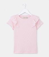Blusa Infantil em Ribana com Babados Broderie - Tam 5 a 14 Anos - 1