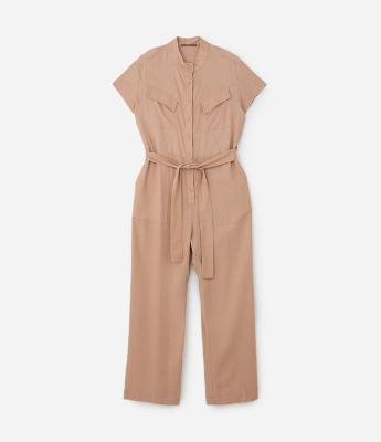 Macacão Utilitário em Viscose e Linho Curve e Plus Size