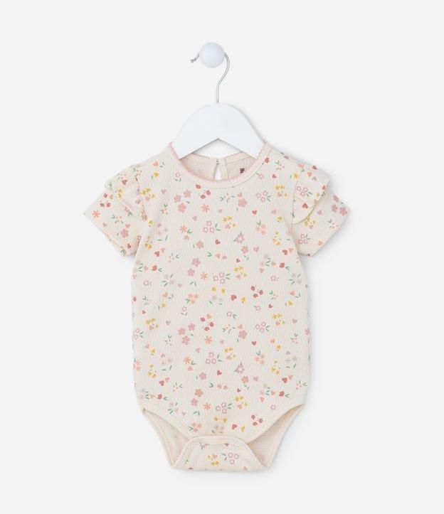 Body Infantil com Babado e Estampa Flora - Tam 0 a 18 meses - 1